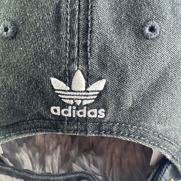 Adidas Trefoil Hat Cap Womens Adjustable Black White Strapback Retro Relaxed - Picture 6 of 10